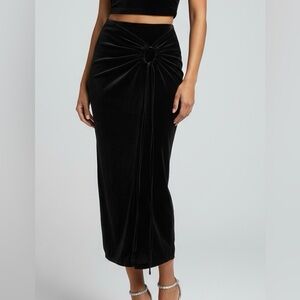 Elegant Black Velvet Skirt